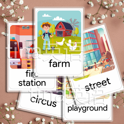 places场所地点英语单词卡片62张