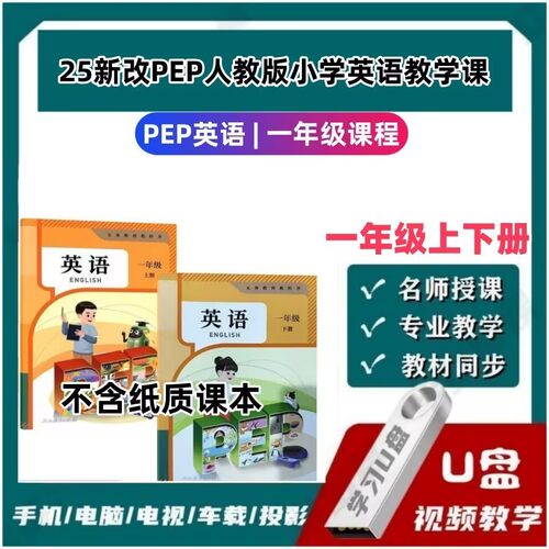 2025新版人教版PEP小学英语视频U盘一二三四五六年级同步教学课程