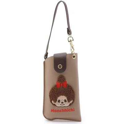 蒙奇奇卡通绣花可挂式眼镜袋抗摔便携挂包眼镜包收纳包小包