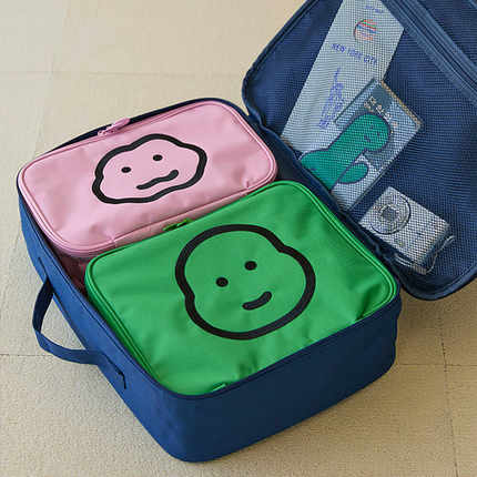 表情印花款轻便出差旅行衣服内衣内裤整理分装行李袋收纳袋三件套