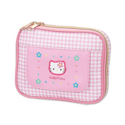 猫咪千鸟格卡通印花小号湿纸巾抽纸卸妆纸多功能收纳包化妆包