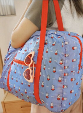 卡通兔子印花旅行包行李袋航空托运行李包装被子可折叠收纳包