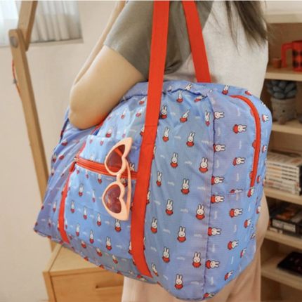 卡通兔子印花旅行包行李袋航空托运行李包装被子可折叠收纳包