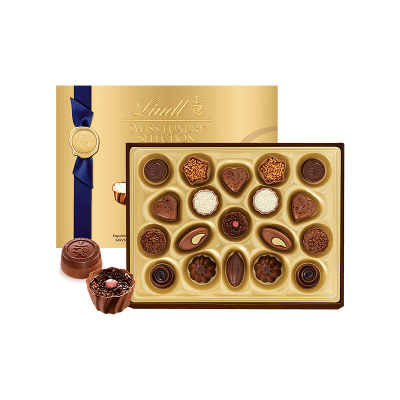 瑞士莲Lindt奢享精选巧克力礼盒杏仁熔岩多口味休闲零食节日送礼