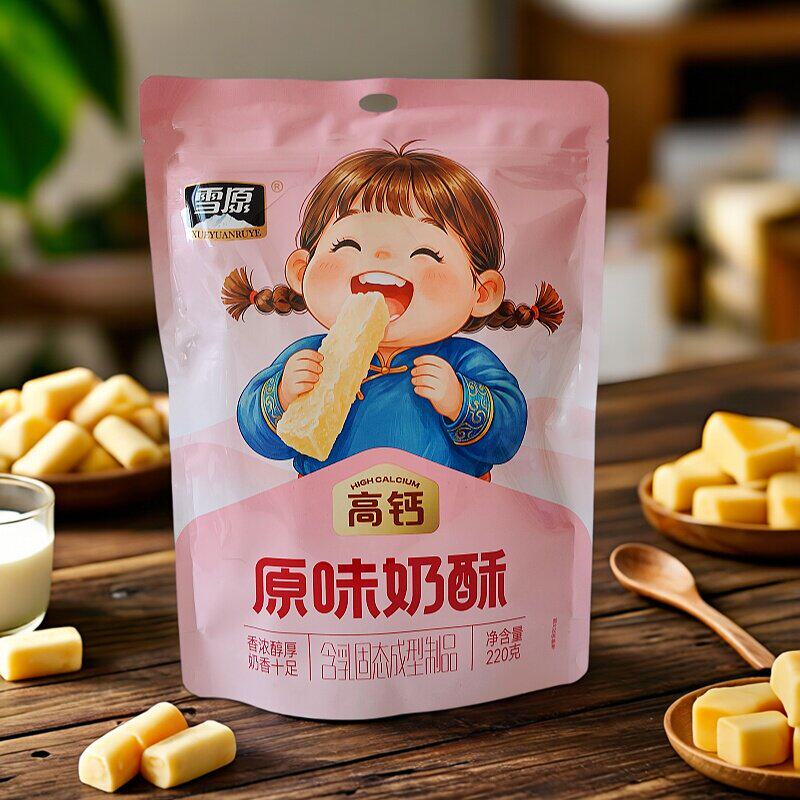 雪原奶酥220克装内蒙古特产儿童成人零食酸奶味休闲奶酪奶制品
