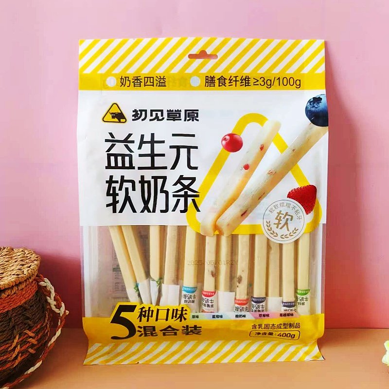 初见草原益生元牛奶条混合装软糯香浓内蒙古特产儿童成人休闲零食