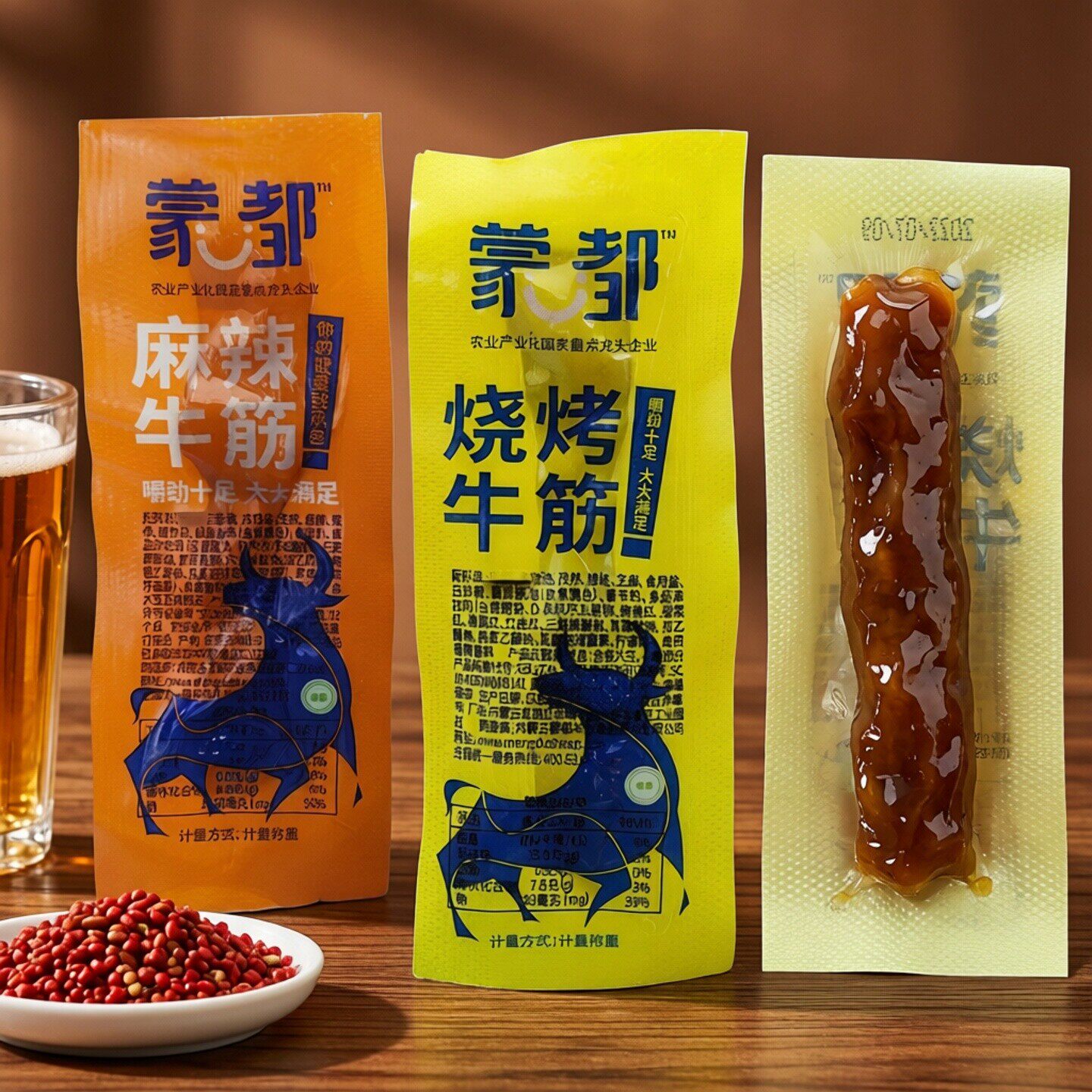 蒙都麻辣牛筋清真烧烤味内蒙古特产儿童成人休闲零食独立包装