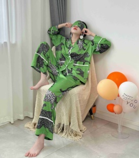 明星同款高端冰丝睡衣套装女神范慵懒风可外穿西装阔脚家居服
