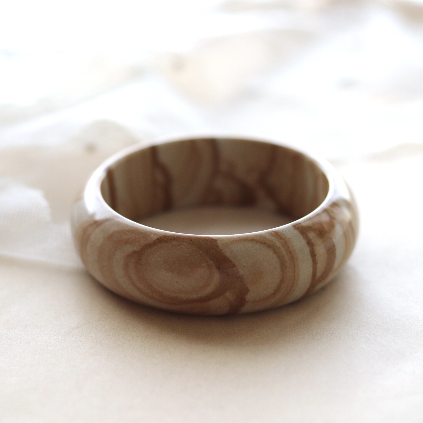 #孤品# 大地的诗篇 - 天然石英岩玉手镯，圈口60