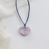 一物一图 雪青 天然紫水晶吊坠如意新中式 项链 考研上岸毛衣链