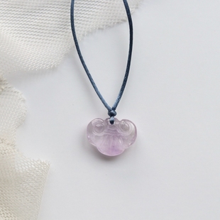 #一物一图# 雪青 -天然紫水晶吊坠如意新中式项链 考研上岸毛衣链