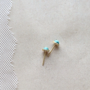 #一物一图# 秋日私语 - 收藏ji绿松石耳钉女小众轻奢高级感耳饰