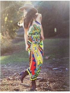 露背挂脖连衣裙长款 波西米亚夏季 清仓 特价