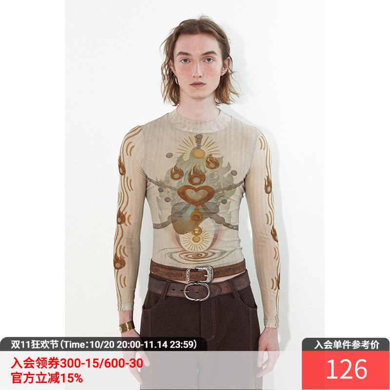 物理少年 都市奇谈系列「元阳网纱」超弹面料个性显瘦皮肤衣