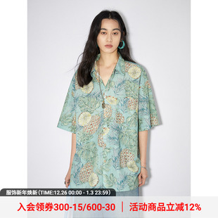 宽松透气衬衣男女 夏季 物理少年「菠萝风情」夏威夷沙滩短袖 花衬衫