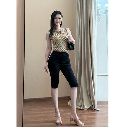网红夏季薄款新款黑色六分裤丰胯裤女高腰翘臀显瘦弹力牛仔裤