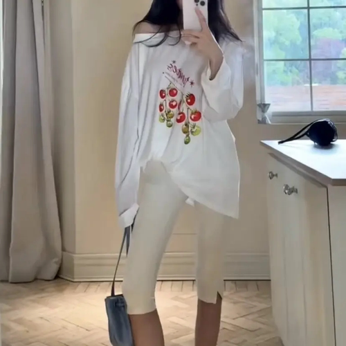网红夏季丰胯卡普里裤弹力中裤女侧开叉七分裤休闲裤牛仔裤女修身