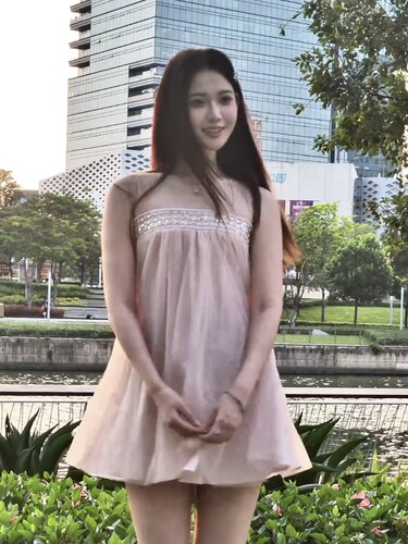 夏季粉色网纱无袖蓬蓬连衣裙
