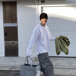 OOTD慵懒防晒百搭阔b 高品侧开纯棉净版 TS5356 代购 韩国东大门男装