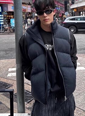 韩国东大门男装代购高品经典羽绒服马甲上衣外套休闲时尚男JK4214