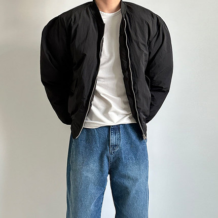 冬新款韩国男装高品质短款宽松棒球领鸭绒羽绒服夹克外套男JK2874