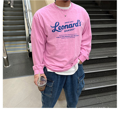 韩国男装代购东大门长袖卫衣字母印花长袖卫衣流行时尚上衣TS4373