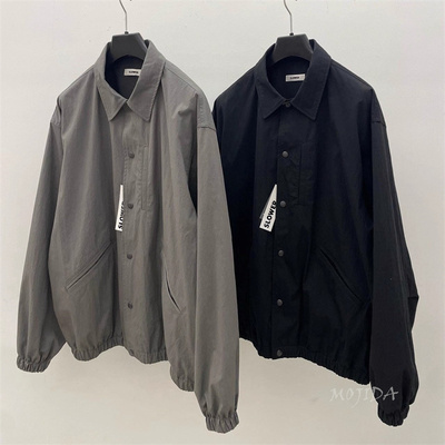 韩国男装代购SLOWER翻领高档重工秋棉尼龙混纺宽松夹克外套JK4154