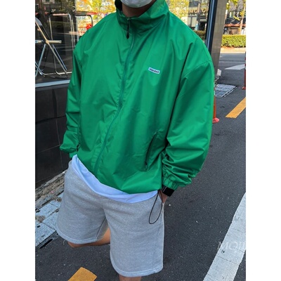 韩国代购男装内衬立领拉链轻薄防风宽松风衣外套潮流男女B-JK5036