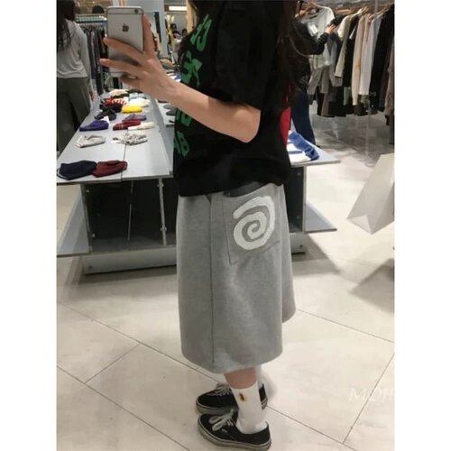韩国东大门代购时尚个性漩涡贴布嘻哈运动休闲短裤男女卫裤PT4310