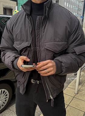 工装风口袋收腰设计轻熟冬棉衣男