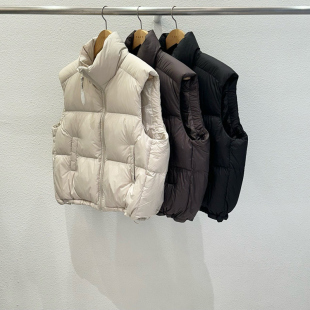 韩国男装代购TAKE高品立领防风保暖蓬松宽松羽绒服马甲背心JK4578