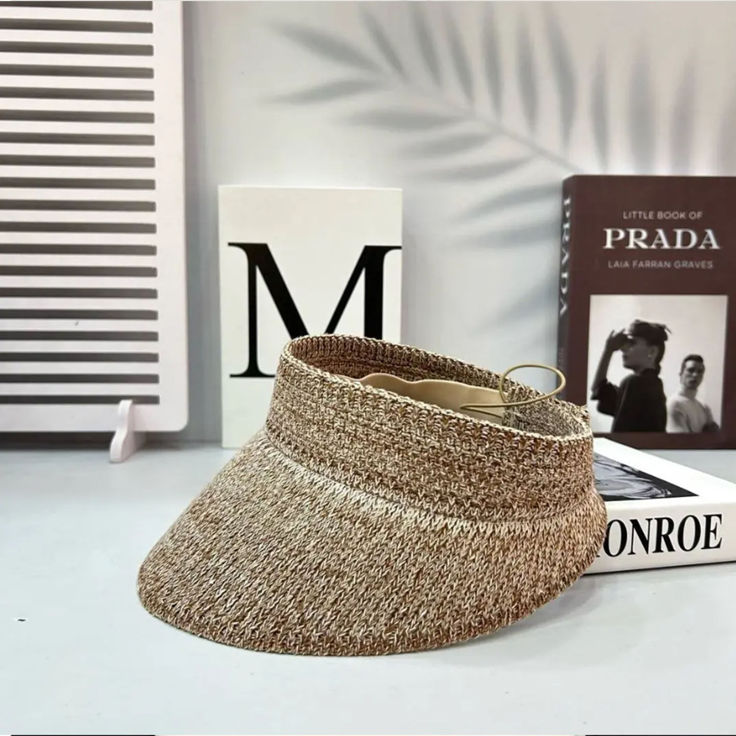 2026春夏新款可折叠亚麻防晒帽海边大檐遮阳空顶帽纯色沙滩太阳帽