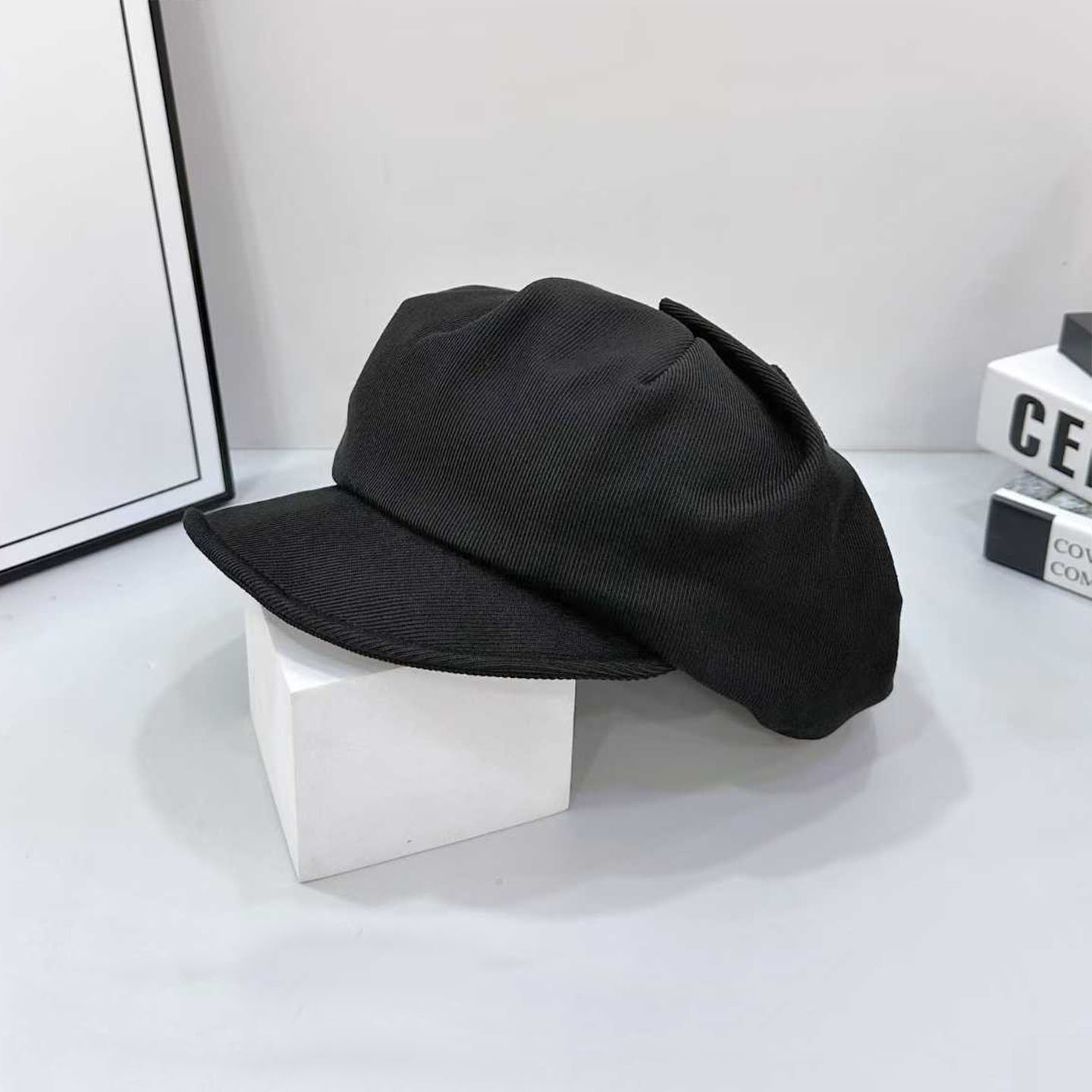 秋冬新款复古英伦风云朵八角帽