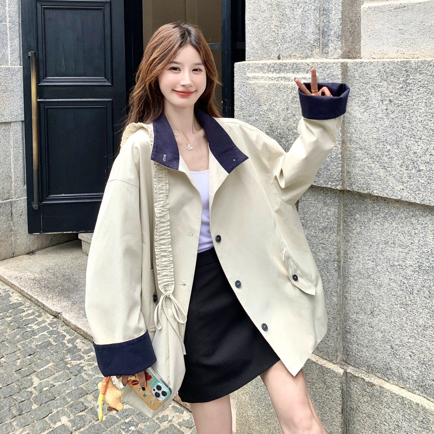 现货带包风衣2D073-66121-P175-K258,女装风衣,2D073