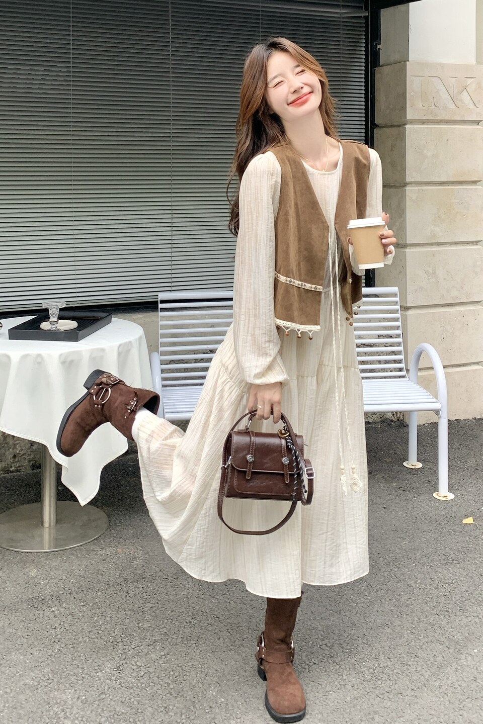 新款马甲+连衣裙2D073-66131-P155-K228,女装套装/套裙,2D073