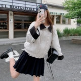 现货复古撞色拼接夹克2D073-66120-P135-K198，女装短外套，2D073