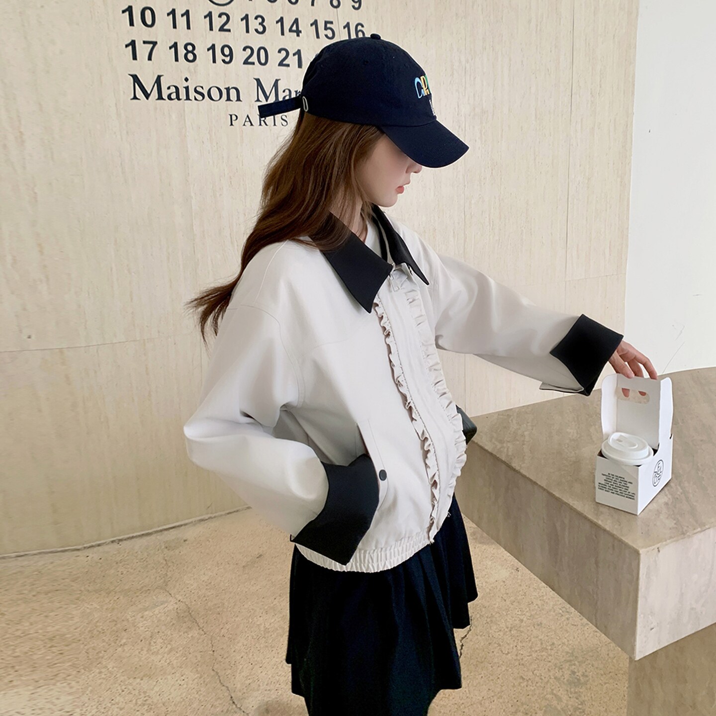 现货复古撞色拼接夹克2D073-66120-P135-K198,女装短外套,2D073