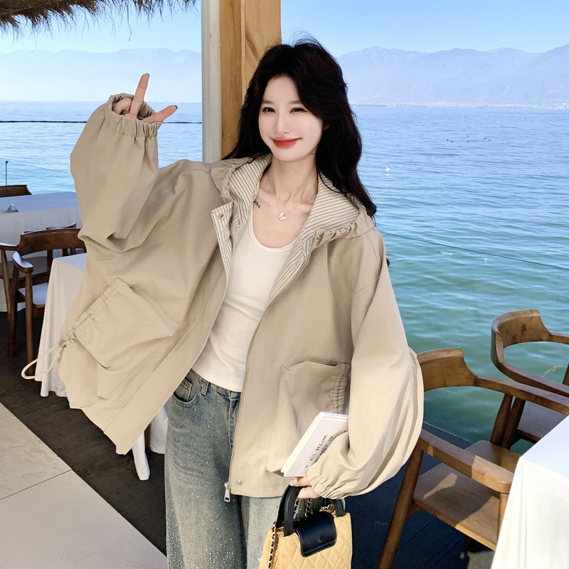 新款大货拼接风衣外套2D073-3005-P175-K288,女装风衣,2D073
