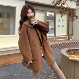 双面呢大衣2D073-66165-P285-K398，女装毛呢外套，2D073