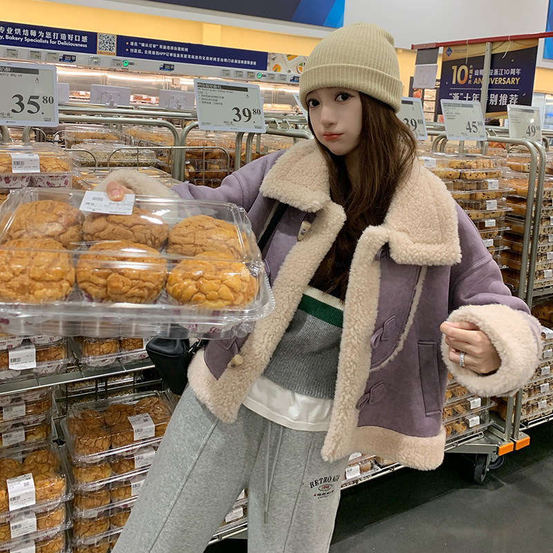 皮毛一体外套2D073-2388-P195K288,女装毛呢外套,2D073