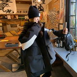 黑色工装羽绒服外套女中长款冬季小个子加厚学院风90白鸭绒冲锋衣，女装羽绒服，2D073