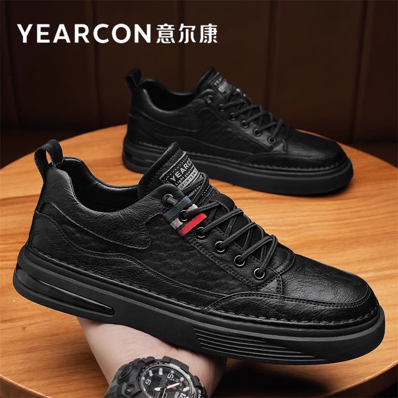 意尔康男鞋低帮板鞋皮鞋