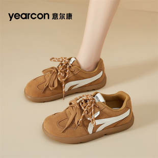 女鞋 子休闲运动单鞋 2025新款 舒适平底百搭板鞋 春秋款 意尔康德训鞋