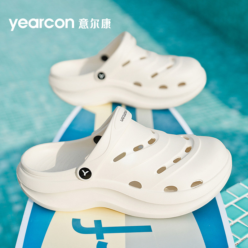 意尔康凉鞋男款2026新款夏季透气轻便半拖鞋男士一脚蹬休闲洞洞鞋