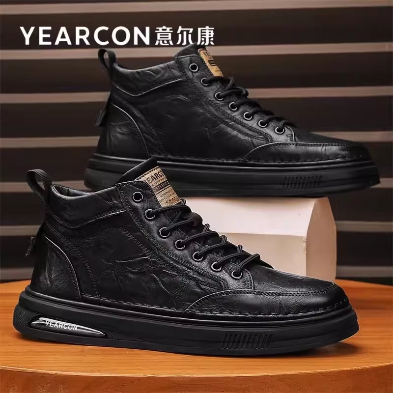 意尔康高帮板鞋男鞋2026新款春秋夏季爆款百搭男士休闲中帮马丁靴