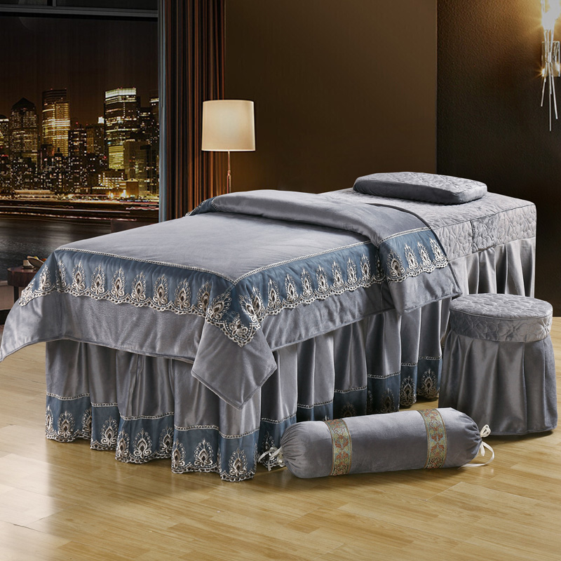 欧式水晶绒美容床高端加厚四件套