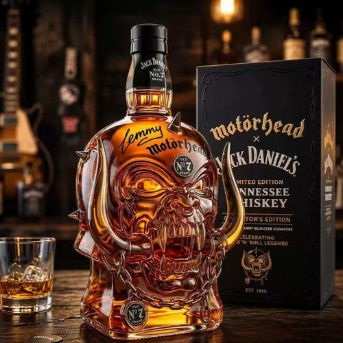 独立站新品The Sovereign Skull Decanter骷髅鬼头威士忌酒瓶玻璃