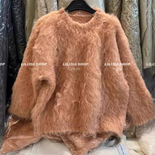 韩国东大门2025冬季新款韩版宽松休闲圆领套头毛衣女慵懒风针织衫