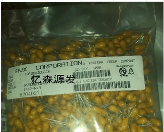 插件钽电容TAP106K035SCS 10UF 35V样品另议