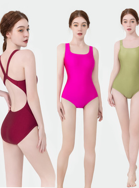 Momasong泳衣女款连体三角新款夏专业竞速游泳馆专用训练泳装